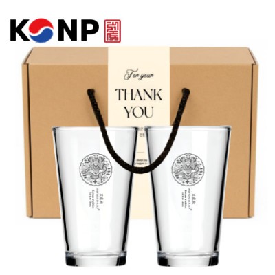 한국전통 K컬쳐 곤룡포 샤이닝 글라스컵 480ml 2P 선물세트