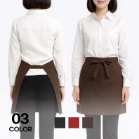 미니멀 무지 리본 허리앞치마 남녀공용 바리스타 주방 유니폼