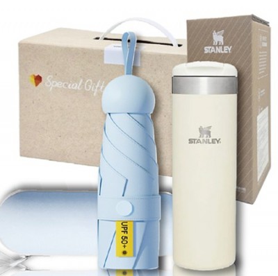 스탠리 브생건255호(스탠리 에어로라이트 진공보틀473ml+5단 6K UV암막양우산 파우치포함)