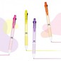 [국산] 체크칼라 3색펜 0.5mm + 네온형광펜 4color