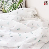 시어서커 여름담요 (리프,화이트도트)