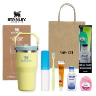 스탠리 플립스트로591ml 텀블러세트9호 오랄케어 뉴따봉 크리스탈캡칫솔치약 치실 가그린(쇼핑백포함)
