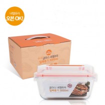 베르겐 핸디형 글라스 내열유리 밀폐용기 3000ml