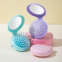 로페리아 파스텔 컬러 접이식 휴대용 미니 거울 빗(0216864)