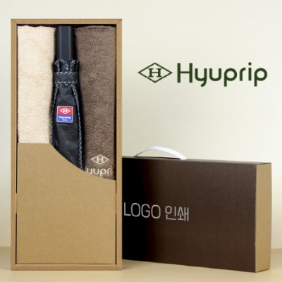 협립 2단 엠보 바이어스 자동우산 +협립40수호텔코마180타월 2P-세트