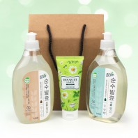 참그린 주방세제 480ml 2종+핸드크림 3종 선물세트