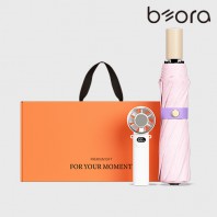 BOR 060 3단 미니 우양산 선풍기세트 (삼색삼단+쿨링냉각팬)
