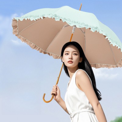 로페리아 컬러풀 파스텔 곡자 레이스 반자동 양산(0219679)