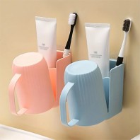 715_일체형 벽걸이 컵 칫솔 거치대