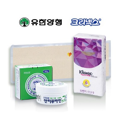 안티푸라민케어세트19호(유한양행+크리넥스 아로마행키 미용티슈)