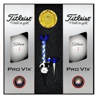 타이틀리스트 PRO V1x 6구 순금 볼마커 자석티세트