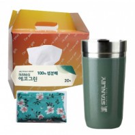 지구생각 친환경 3종세트(스탠리 고진공텀블러473ml+더블빅시장가방+에코그린생분해물티슈)