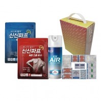 신신 구급함 구급키트 2호 (손잡이기프트케이스) 신신파스2팩,에어스프레이,구급밴드세트고급형