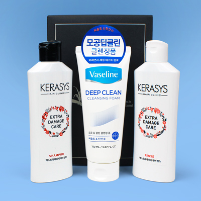 케라시스 바세린 여행용세면용품 3종 샴푸 린스 클렌징폼 여행용세트