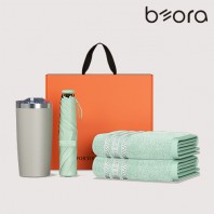 BOR 067 3단 우양산 텀블러 타올 2p세트 (파스텔블룸+베이직+타올)