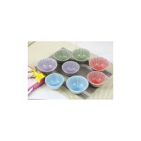 파스텔 빗살 공기&대접 8P