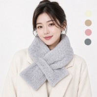 겨울 니트 퍼 목도리 남녀공용 미니 머플러 방한 단체선물 판촉 사은품