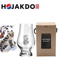 한국전통 K컬쳐 까치와호랑이 호작도 위스키잔 노징글라스 양주 니트잔 170ml 1P 선물세트