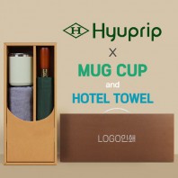 협립 3단70엔티크 고밀도 완전자동우산 +뱀부170세면타월+로하스머그컵-세트