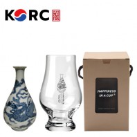 한국전통 K컬쳐 조선 백자청화 위스키잔 노징글라스 양주 니트잔 170ml 1P 선물세트