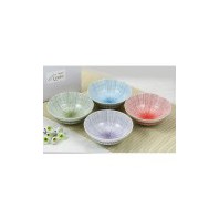 파스텔 빗살 면기 4P 면기세트