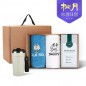 송월타올 리빙 기프트세트 9 (스누피 피너츠180g 2P + 오너 스텐 텀블러530ml 1P)