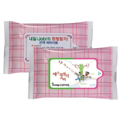 체크 핑크 물티슈(5/10/15/20매)