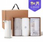 [송월타올] 디스펜서 기프트세트 07, 네츄럴코밍 40 타올 150gx2P + 웰세스 디스펜서 360ml 1P