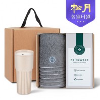 송월타올 리빙 기프트세트 18 호텔컬렉션 필라라인40 1P + 커피텀블러709ml 1P