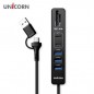 [유니콘] A+C타입 USB3.2 Gen1 7In1 USB 멀티허브 카드리더기 1.5m케이블 RHC-700C