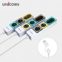 [유니콘] USB3.2 Gen1 4포트 USB멀티허브 (A+C타입 젠더) 듀얼컨텍터 RHC-200D