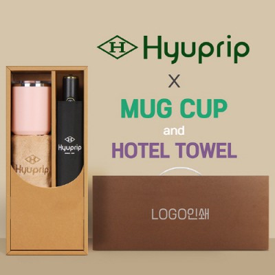 협립 3단 10K 고밀도 슈퍼 완전자동우산 +로하스 머그컵+협립40수호텔코마180타월-세트