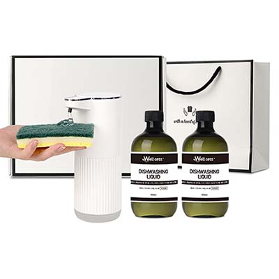 웰세스 WG-102G 젤 주방세제 자동 디스펜서 1개 + 리필 500ml 2개 세트