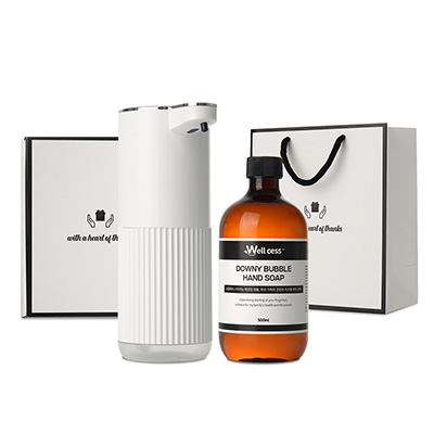 웰세스 WG-101B 버블 손세정제 자동 디스펜서 1개 + 버블 핸드워시 리필 1개 (500ml)